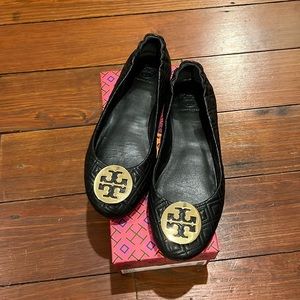 Tory Burch Minnie Flats Size 11 EUC Black